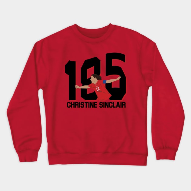 Christine Sinclair 185 Goals Record Crewneck Sweatshirt by Hevding